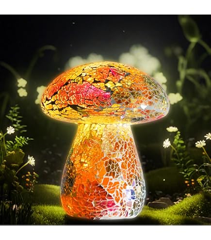 Infinity X1 Solar Landscape Light Glass Mushroom (3 Pack) - Amazon.com